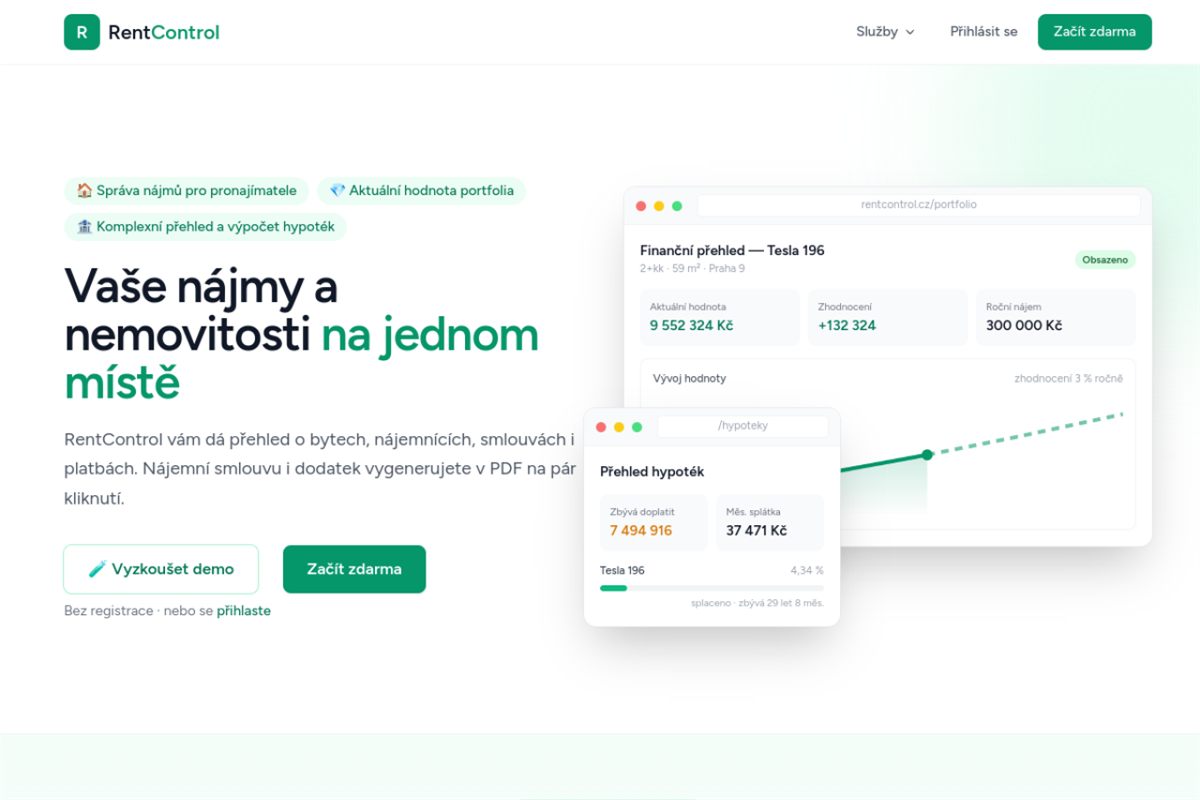 Náhled aplikace RentControl